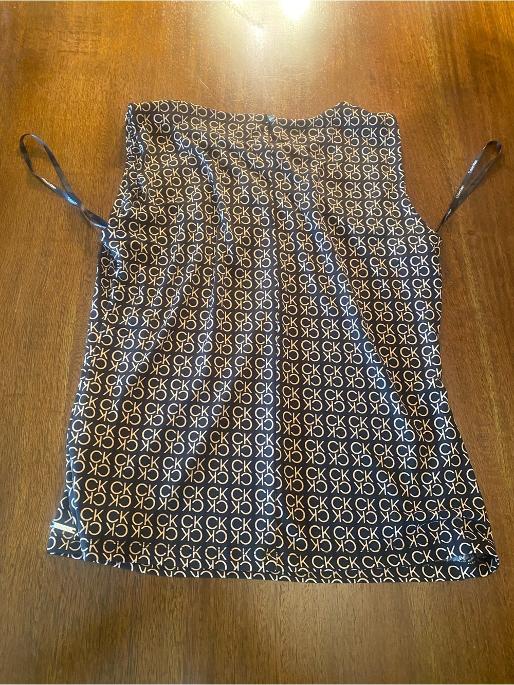 Calvin Klein CK Logo Cami Tank Top Womens Medium (8-10) sleeveless Black blouse - Picture 6 of 8